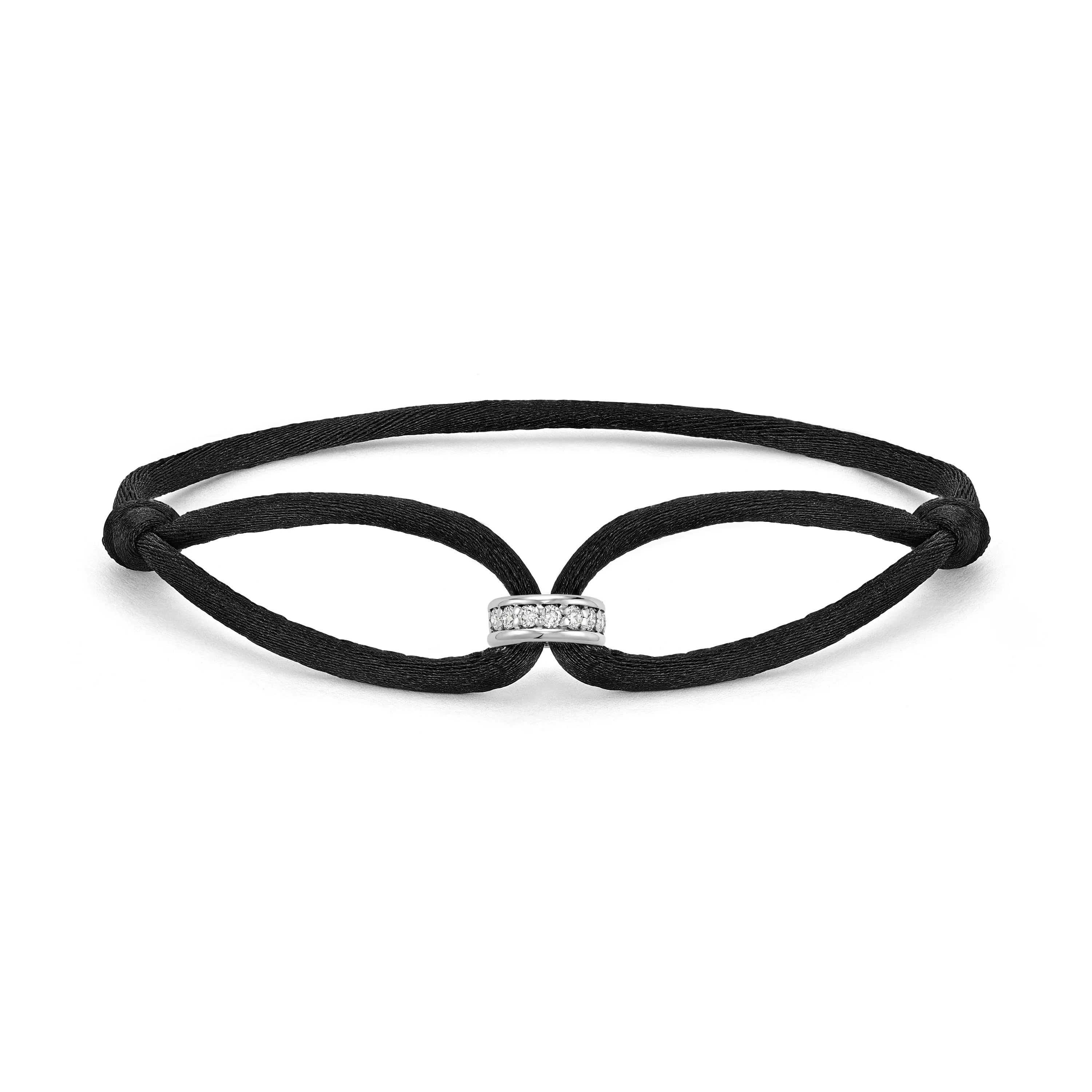 Men's Black Cordon Bracelet with Bead