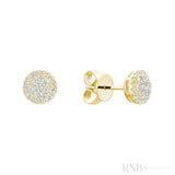 Pave Circle Diamond Stud Earrings