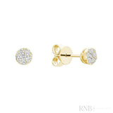 Cluster Pave Round Diamond Stud Earrings