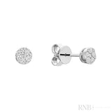 Cluster Pave Round Diamond Stud Earrings
