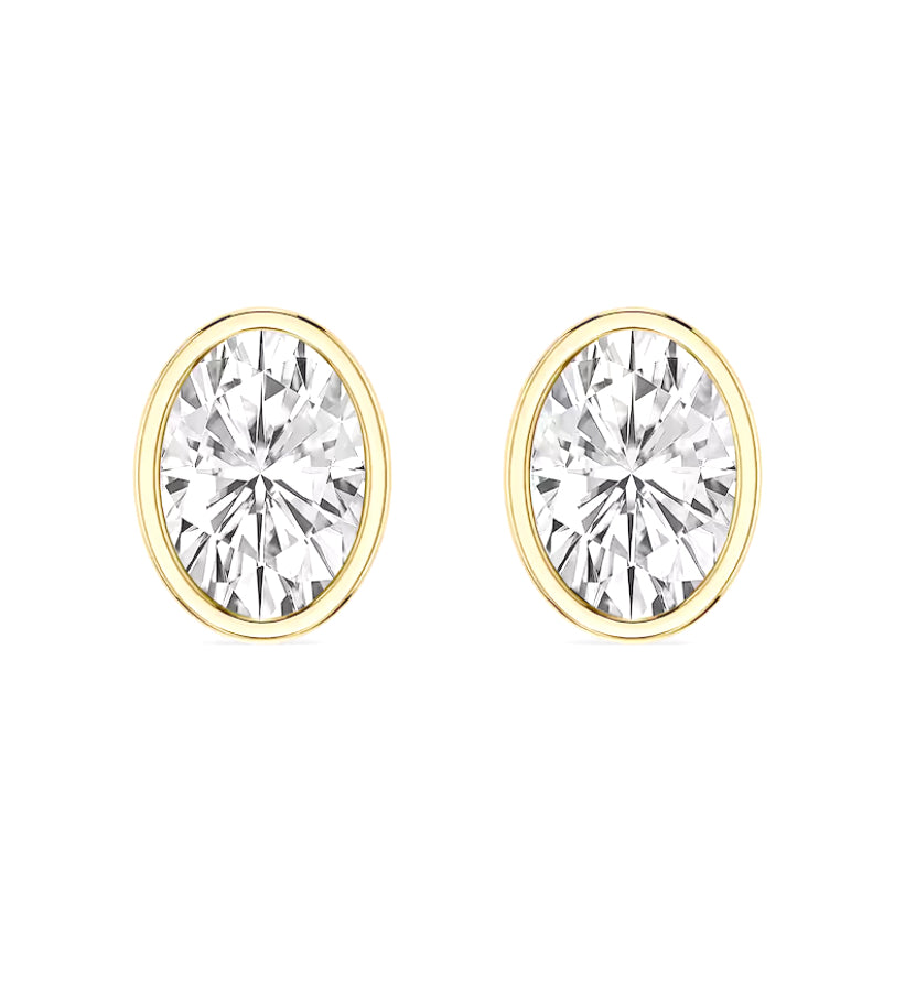 Lab-grown oval diamond studs