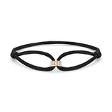 Bracelet cordon noir pour homme avec perle