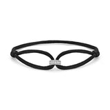 Bracelet cordon noir pour homme avec perle