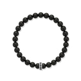 Men's Black Onyx Bracelet with Diamond Bead