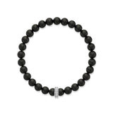 Men's Black Onyx Bracelet with Diamond Bead