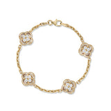 Double sided diamond flower bracelet