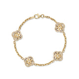 Double sided diamond flower bracelet
