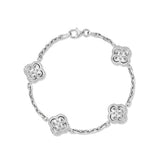 Double sided diamond flower bracelet