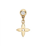 Flower earring with single diamond