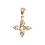 Pave flower diamond earring