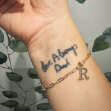 Paper Clip chain with hanging initial
