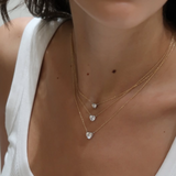 Solitaire heart diamond necklace