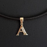 4 diamond Initial necklace