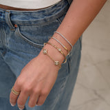 Double sided diamond flower bracelet