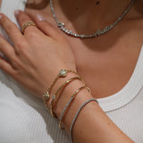 Double sided diamond flower bracelet