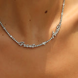 2mm Custom name tennis necklace