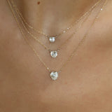 Solitaire heart diamond necklace