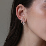 Pave flower diamond earring
