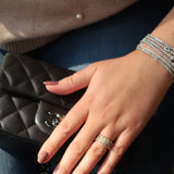 Bague à double rangée de diamants et goutte de rosée