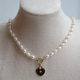 Pearl Necklace with Enhancer and Diamond Heart Charm