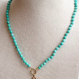 Turquoise Necklace with Enhancer and Diamond Hear Charm