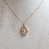 Mother of Pearl Hamsah with Diamond