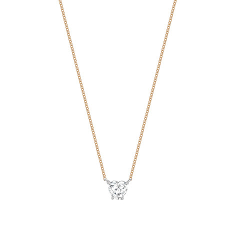 Solitaire heart diamond necklace