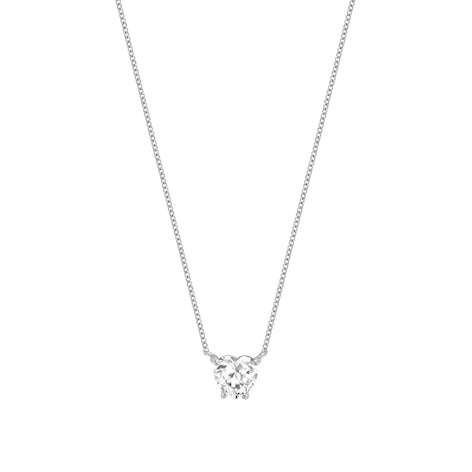 Solitaire heart diamond necklace