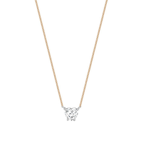 Solitaire heart diamond necklace