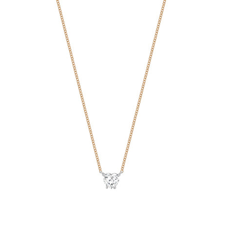 Solitaire heart diamond necklace