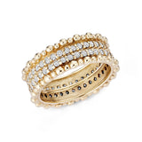 Bague à double rangée de diamants et goutte de rosée