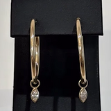 Hoops with Diamond Marquis Charms