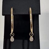 Hoops with Diamond Pear Charms
