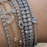 Tennis Bracelet with Emerald Cut Diamonds