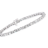 Tennis Bracelet with Round and Emerald Cut Diamonds