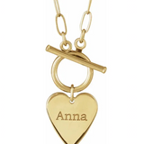 Custom Engravable Heart Toggle Necklace