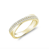 Crossover Pave Diamond Ring