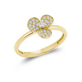 Three Leaf Clover Diamond Ring