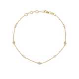 Mini Pearls & Bezel Diamonds Station Bracelet