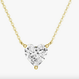 Solitaire heart diamond necklace