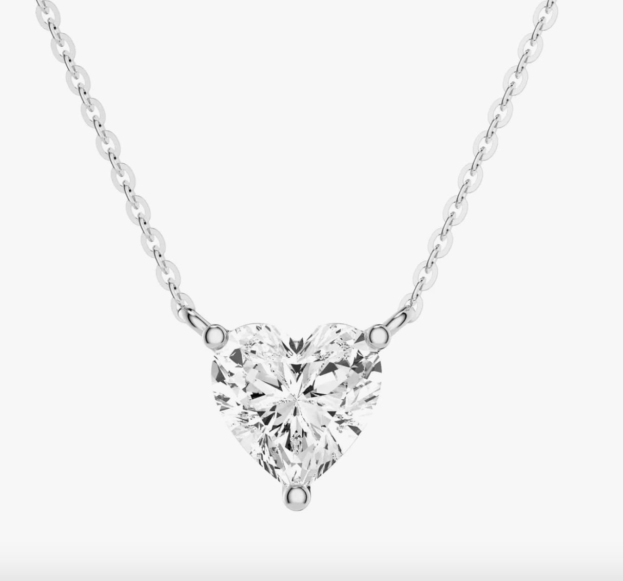 Solitaire heart diamond necklace