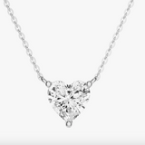 Solitaire heart diamond necklace