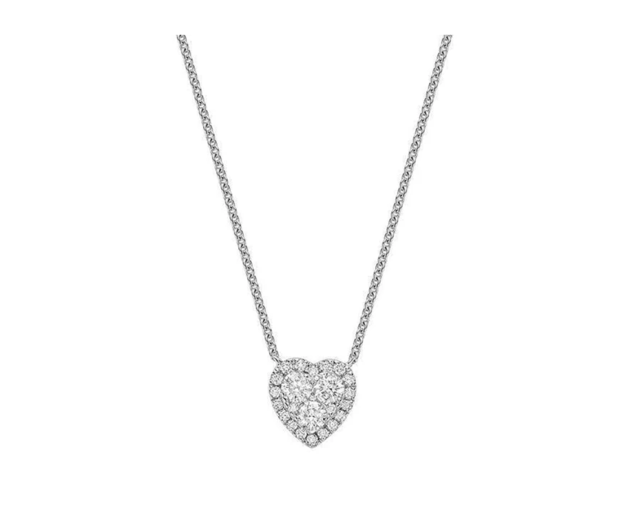 Halo Heart Illusion Diamond Pendant