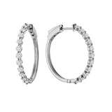 Slim Diamond Loop Earrings