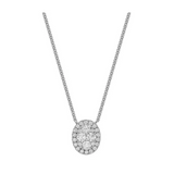 Oval Halo Illusion Diamond Pendant