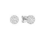 Cluster Diamond Stud Earrings