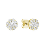Cluster Diamond Stud Earrings