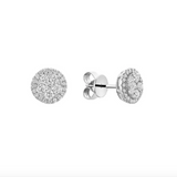 Pave Circle Diamond Stud Earrings