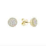 Pave Circle Diamond Stud Earrings