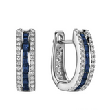 Precious Stones & Diamond Huggie Earrings